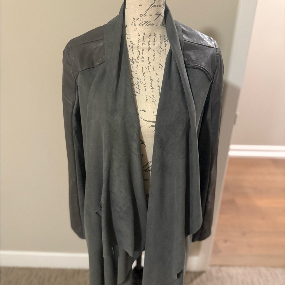 Blank NYC Gray Leather Jacket Tailored Design